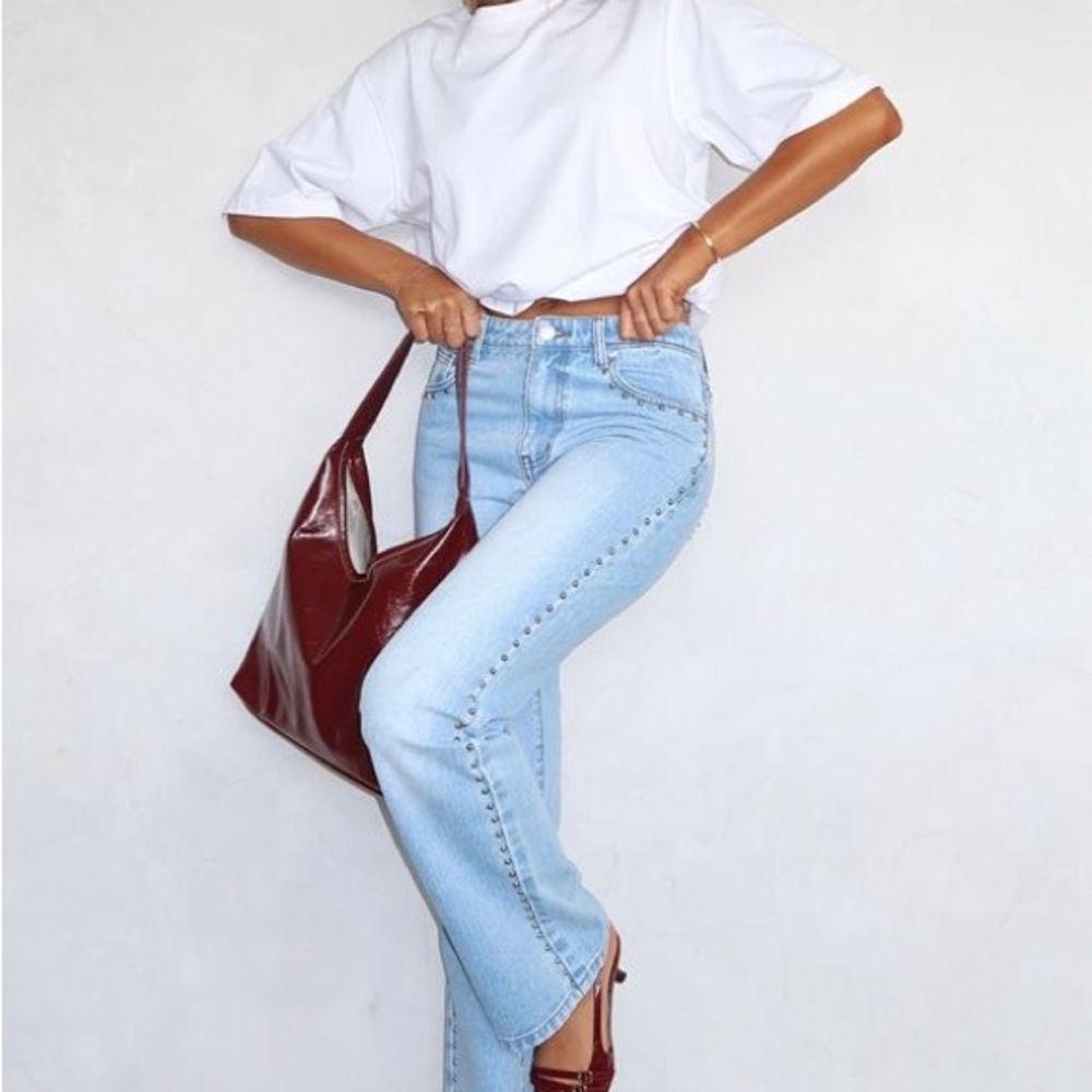 White Fox Boutique Blue Straight Leg Jeans